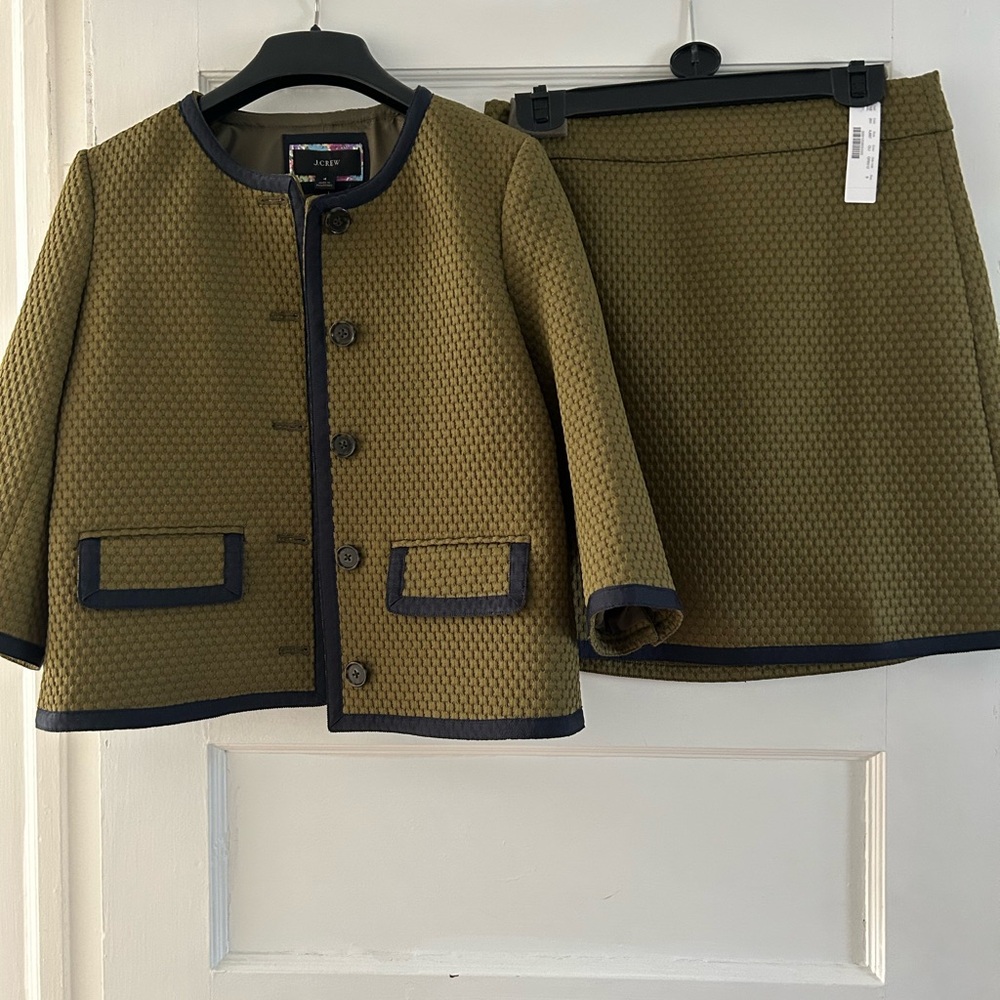 J. Crew Olive Green Suit Set - size 4 and 8 (skirt)